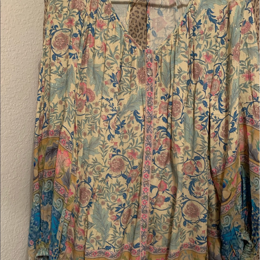 Spell boho flowy blouse top. Gorgeous tied or belt